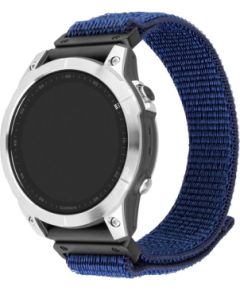 Fixed Sporty Strap for Garmin QuickFit 22mm 160-210 mm Dark blue Nylon Smart pūlksteņu aksesuāri