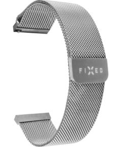 Fixed Mesh Strap with Quick Release 20mm for Smartwatch Silver Smart pūlksteņu aksesuāri