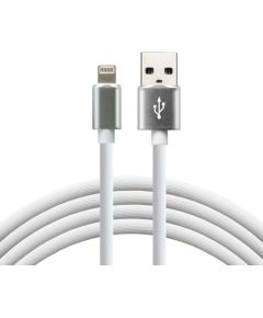 everActive cable USB Lightning 1m - White, silicone, quick charge, 2,4A - CBS-1IW Дата USB-кабели