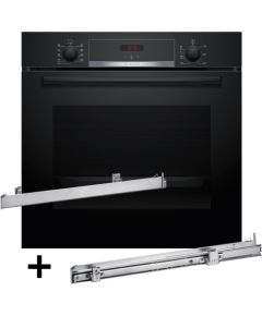 BOSCH HBA514BB3 oven + BOSCH HEZ538000 single-level telescopic runners