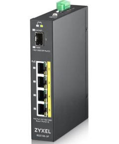 Zyxel RGS100-5P Unmanaged L2 Gigabit Ethernet (10/100/1000) Power over Ethernet (PoE) Black