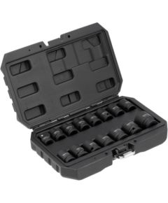 Uzgriežņu galviņu komplekts Yato YT-10253; 1/2''; 10-27 mm; 15 gab.