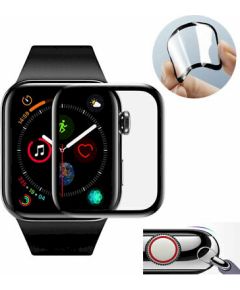 Fusion ceramic glass 9D aizsargstikls pilnam ekrānam Apple Watch 4 | 5 | 6 40mm melns Ekrānu aizsardzība