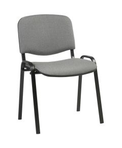 Klienta krēsls ISO 54,5xD42,5xH82/47cm, sēdeklis: audums, krāsa: pelēks, rāmis: melns