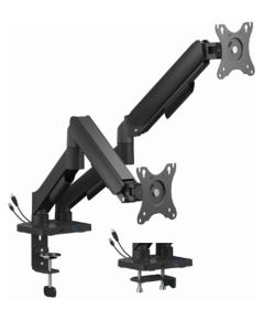 Monitora stiprinājums Gembird 2x 17”-32” Adjustable desk display mounting arm USB TV un monitoru stiprinājumi, kronšteini
