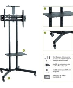 Sunne Floor stand S112 multifunctional Mobile TV cart Tilt 37-70 " Black Крепления для телевизоров
