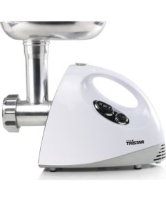 Tristar VM-4210 Meat Grinder White 3 Stainless steel grinding plates, Aluminum grinder head, Aluminum hopper tray, Sausage stuffer, Kubbe attachment, Sausage accessory, Stainless steel blade Gaļas maļamās mašīnas