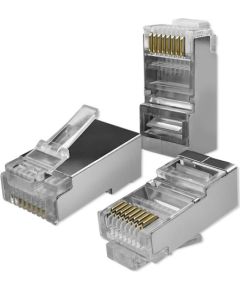 Qoltec 54556 RJ45 modular connector | CAT6 | FTP |Gold-plated contacts | 100 pieces Tīkla vadi