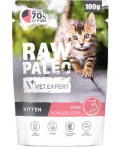 VETEXPERT Raw Paleo Kitten Pork - wet cat food - 100g Kaķu konservi