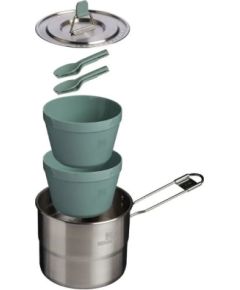 Ēdienu gatavošanas komplekts kempingā Stanley Wildfare Go Two Set 1.1L zilganpelēks/tumši pelēks Katli