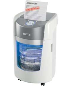 Leitz IQ OptiMax Small Office 350 Micro Cut Paper Shredder Security P5 22L - White Dokumentu smalcinātāji