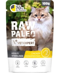 VETEXPERT Raw Paleo Adult Sterilised Chicken - wet cat food - 100g Kaķu konservi