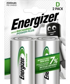 Uzlādējams akumulators HR20 (D) 1.2V 2500mAh Ni-Mh ENERGIZER (2vnt blister) Baterijas un akumulatori