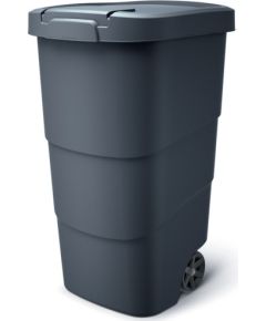 Prosperplast Atkritumu konteiners ar vāku un riteņiem 110L, antracīts Atkritumu tvertnes