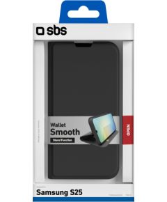 Samsung Galaxy S25 Wallet Smooth Case By SBS Black Чехлы - оригинальные