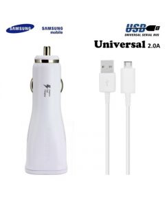 Samsung EP-LN915UWE 2A 15W USB Ātrs Auto Lādētājs + Micro USB 3.0 Kabelis Balts (EU Blister)