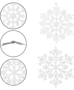 Ziemassvētku eglītes rotājumu komplekts - sniega pārslas Springos CA0750, 10cm 12gab Ziemassvētku dekorācijas