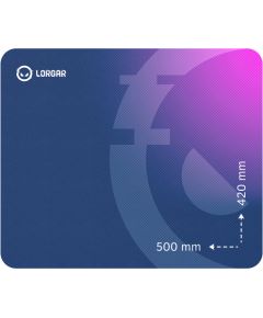 Lorgar Main 135, Gaming mouse pad, High-speed surface, Purple anti-slip rubber base, size: 500mm x 420mm x 3mm, weight 0.41kg Palikņi pelēm