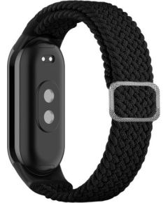 iLike   Mi Band 8 wristband bracelet Braided fabric strap Black Smart pūlksteņu aksesuāri