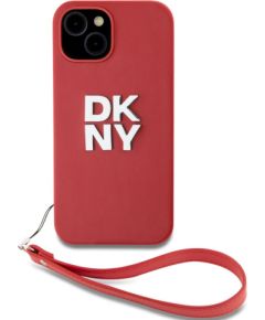 DKNY Apple  DKNY PU Leather Stack Logo Wrist Strap Case for iPhone 14 Red Neoriģinālie Maciņi