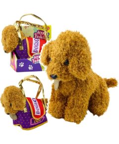 Leantoys Piesek Pudel W Torbie Na Rzep Maskotka Przytulanka Jasnobrązowy