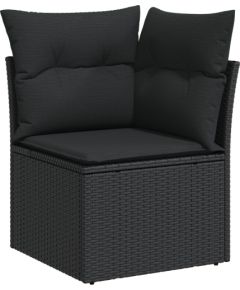 vidaXL 12-częściowy zestaw sof ogrodowych z poduszkami czarny polirattan akacja Dārza mēbeļu komplekti