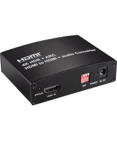 Extradigital HDMI Audio Extractor, HDMI to HDMI +Audio, 4K 60Hz