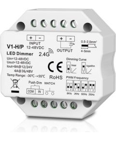 Skydance V1-H/P контроллер для светодиодных лент, 12-48V, 1x 8A, Push-Dimm Viedās lampas un spuldzes