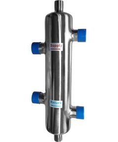 Hismart Hydraulic Separator, DN25 (G1"), with Insulation, 2500 l/h Viedie slēdži