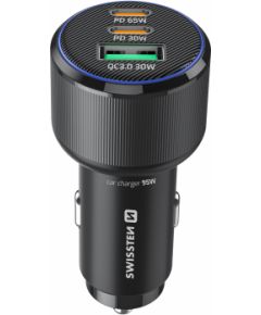 Swissten Автомобильное зарядное устройство 2x USB-C PD / USB / 95W