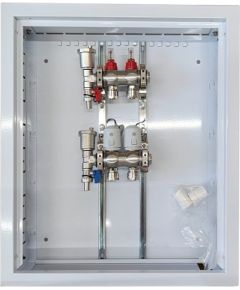 Hismart Heating Manifold 2 Loops with Thermal Actuators NC AC230V and Flow Meters Viedie slēdži