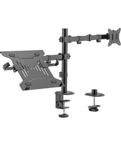 Hismart 17"-32" Monitor Arm with 10”-15.6” Laptop Tray Palikņi portatīvajiem datoriem
