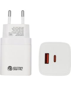 Extradigital Зарядное устройство EXTRA DIGITAL GaN USB Type-C, USB Type-A: 45 Вт, PPS