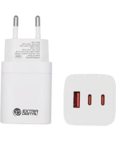 Extradigital Charger EXTRA DIGITAL GaN 2x USB Type-C, USB Type-A: 65W, PPS