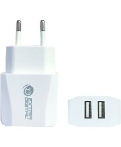 Extradigital Charger EXTRA DIGITAL 2xUSB: 220V, 2.1A