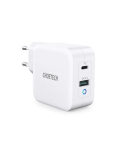 Зарядное устройство CHOETECH GaN USB Type-C, Type-A: 65W, PD, QC