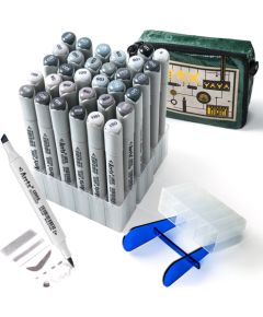 Double-sided Marker Pens ARRTX Oros, 32 Colours, grey tone shade