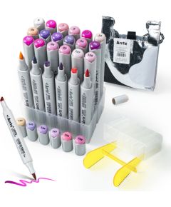 Double-sided Marker Pens ARRTX Oros, 24 Colours, purple tone shade