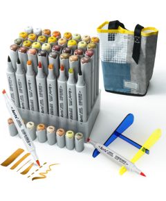Double-sided Marker Pens ARRTX Oros, 40 Colours, yellow tone shade