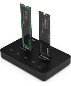 Extradigital SSD Dual Bays Docking Station M.2 NVME+SATA, USB-A, USB-C Korpusi ārējiem HDD, SSD