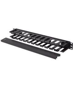 Lanberg 19" Cable managmement 1U, Type A, Plastic, Black Lanberg