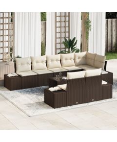 vidaXL 8-częściowy zestaw sof ogrodowych z poduszkami Szary Polirattan Dārza mēbeļu komplekti