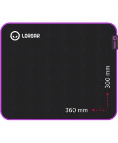 Lorgar Main 313, Gaming mouse pad, High-speed surface, Purple anti-slip rubber base, size: 360mm x 300mm x 3mm, weight 0.195kg