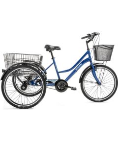 Pilsētas trīsritenis Bisan 24 PORTER tumši zils/balts Pilsētas velosipēdi