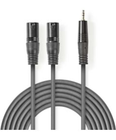 Kabelis Nedis 2x XLR M - 3.5mm M 3m Dažādi vadi