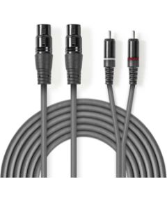 Kabelis Nedis 2x XLR F - 2x RCA M 1.5m Dažādi vadi