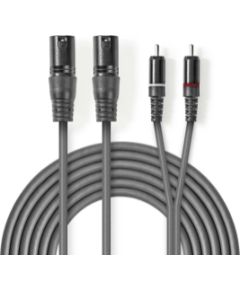Kabelis Nedis 2x XLR M - 2x RCA M 3m Dažādi vadi