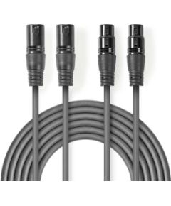 Kabelis Nedis 2x XLR M - 2x XLR F 5m Dažādi vadi