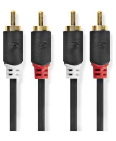 Kabelis Nedis 2x RCA - 2x RCA 0.5m Dažādi vadi