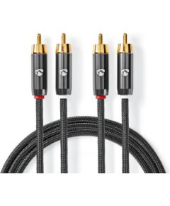 Kabelis Nedis 2x RCA - 2x RCA 1m Проводa